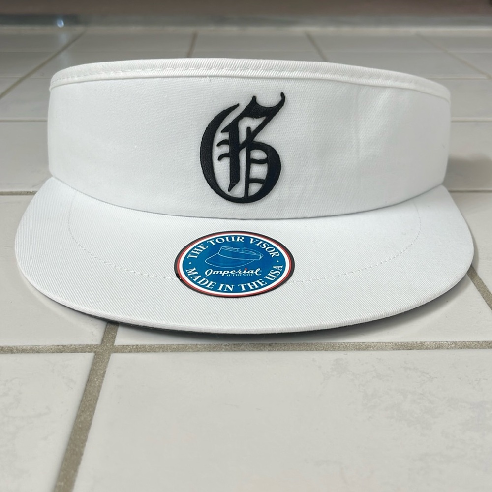Greyson white adjustable golf tennis visor